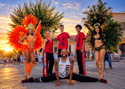 Espectáculo de capoeira al atardecer